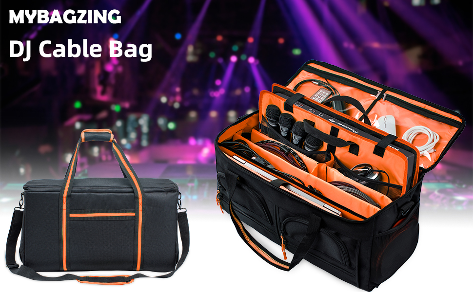 Bolsa profesional de 14 ranuras para archivos de cable, para cables  voluminosos PA y DJ, equipo de sonido, equipo de DJ, accesorios para músicos